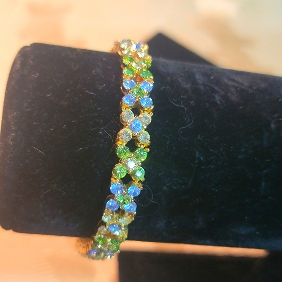 Vtg Joan Rivers Gold Vermeil Crystal Rhinestone XO Tennis Bracelet 7.5" Signed - Picture 13 of 15